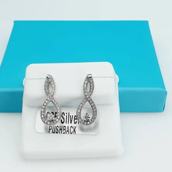 "925 Sterling Silver CZ Beautiful Earrings for Women, 1USPAR4225 - Picture 2 of 11